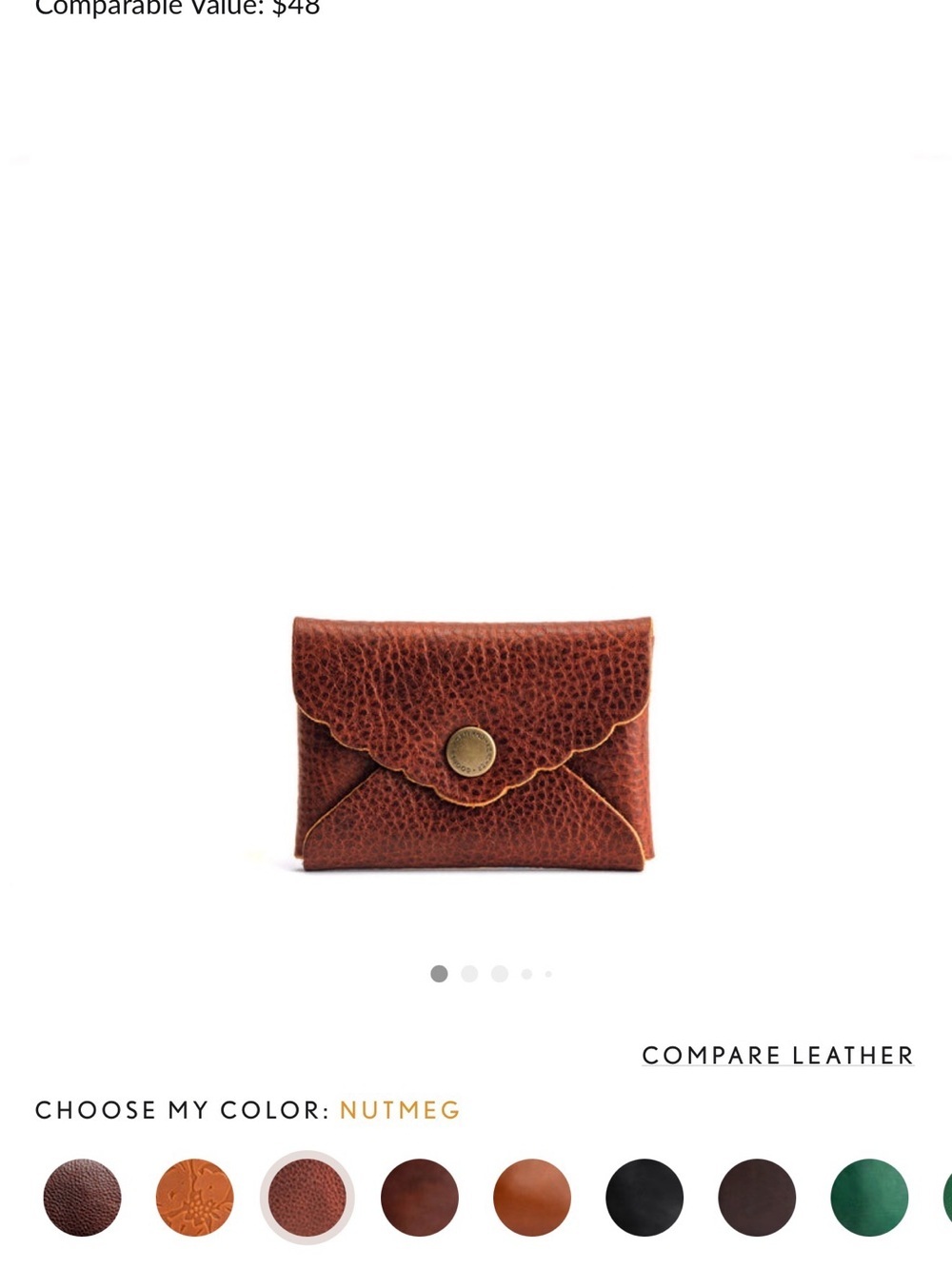 Portland Leather Nutmeg mini daisy leather wallet